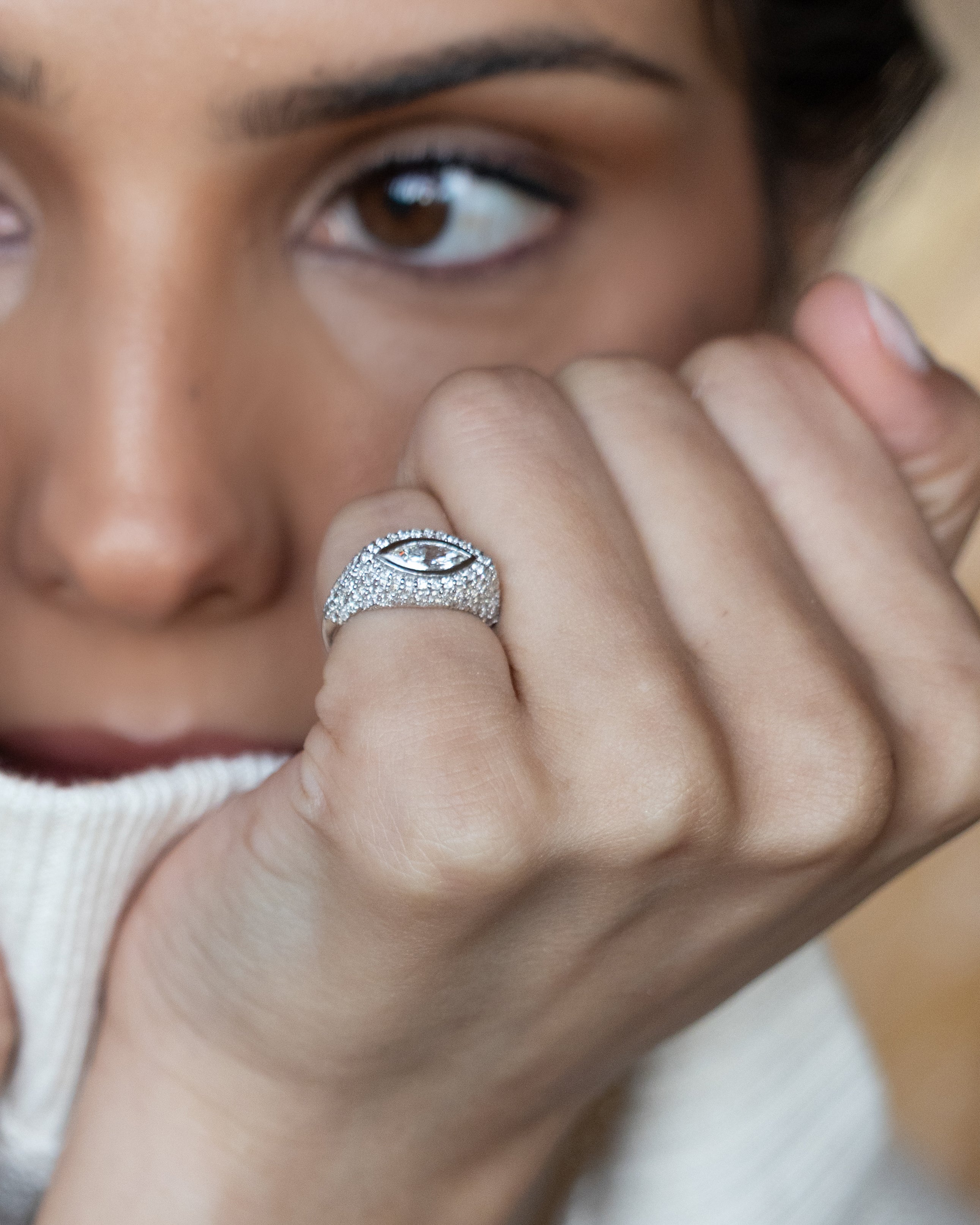 MARQUISE PINKY RING