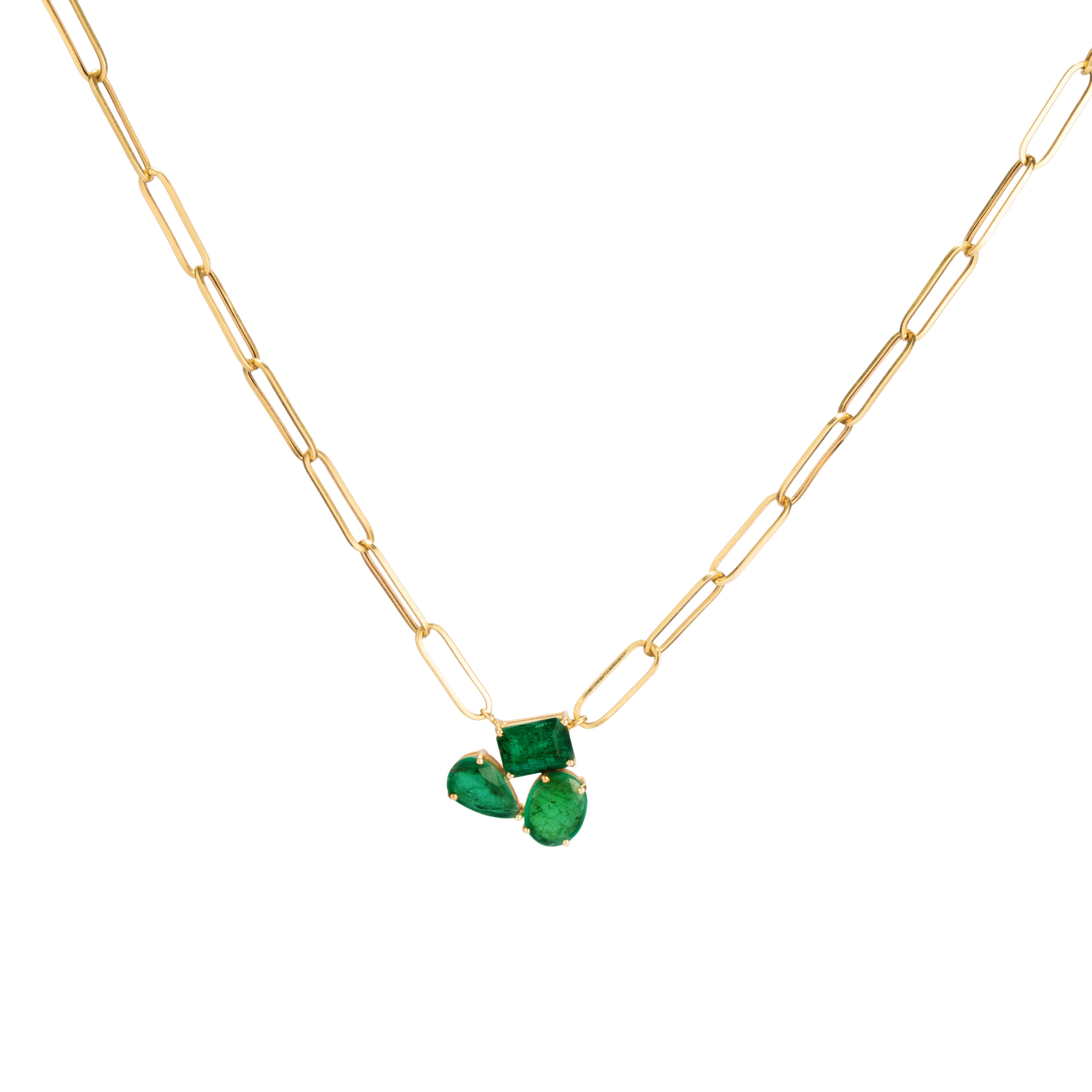 MIX CUT EMERALD NECKLACE