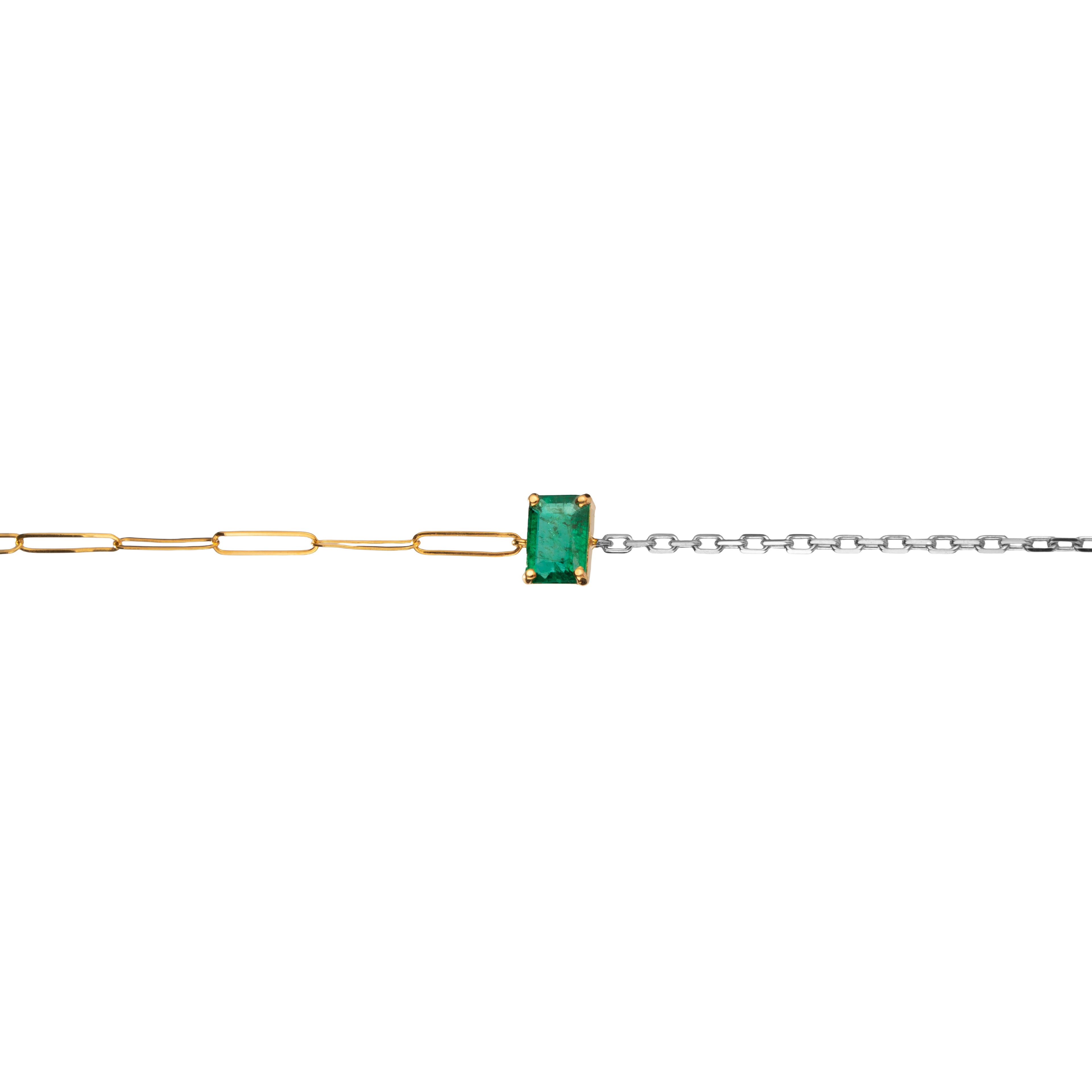 EMERALD TWO TONE BRACELET