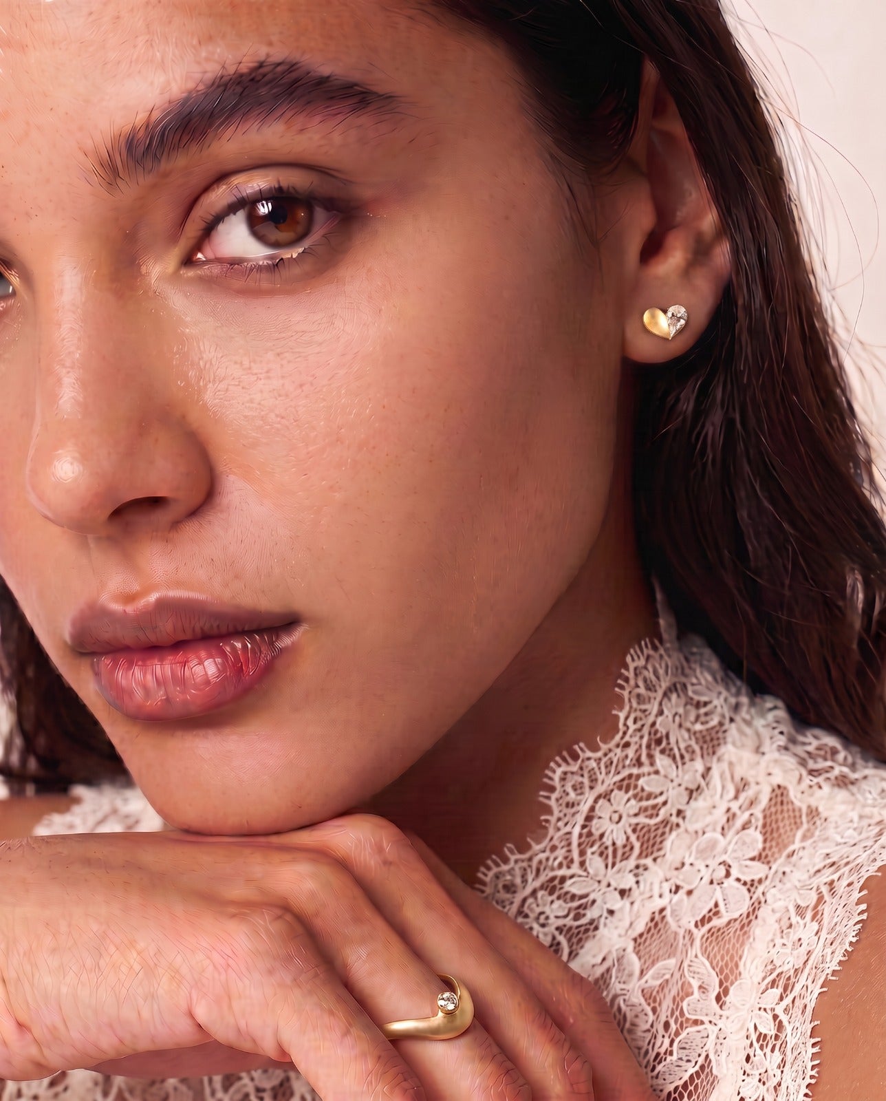Shape of Heart Diamond Studs